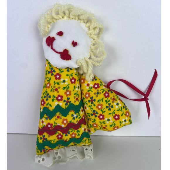 VTG Fabric Christmas Ornaments Angels & Gingerbread Plush Hand Stitched Stuffed - Picture 4 of 7